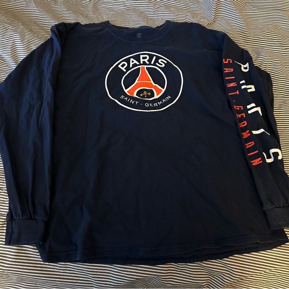 Paris Saint-Germain FC Long-Sleeve T-Shirt - Navy - Size “Men’s” Large